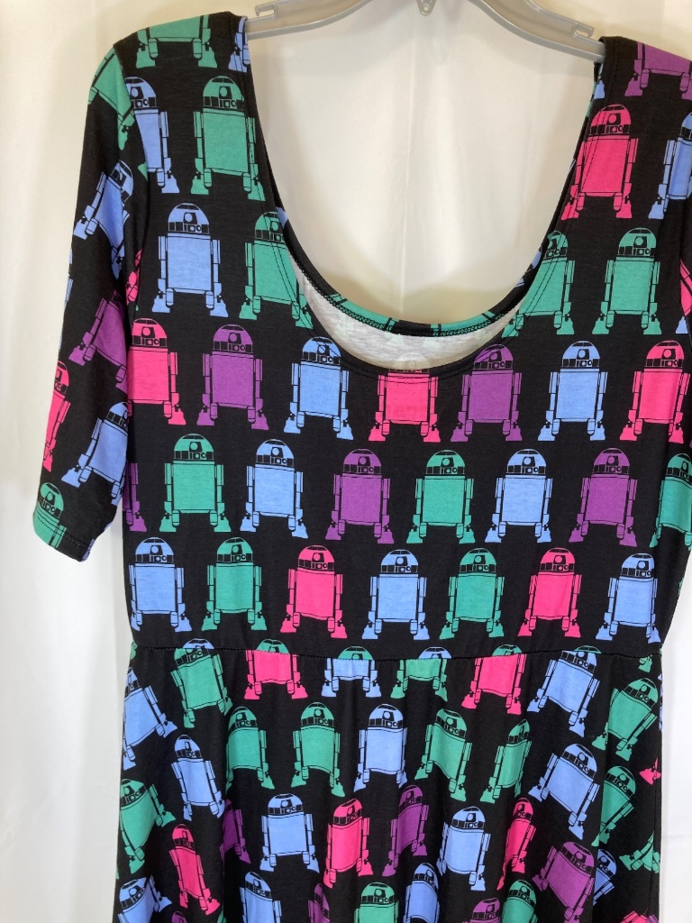 Her Universe Star Wars R2D2 Dress Sz CL Black Pink Blue Green Worn Once - Picture 11 of 16